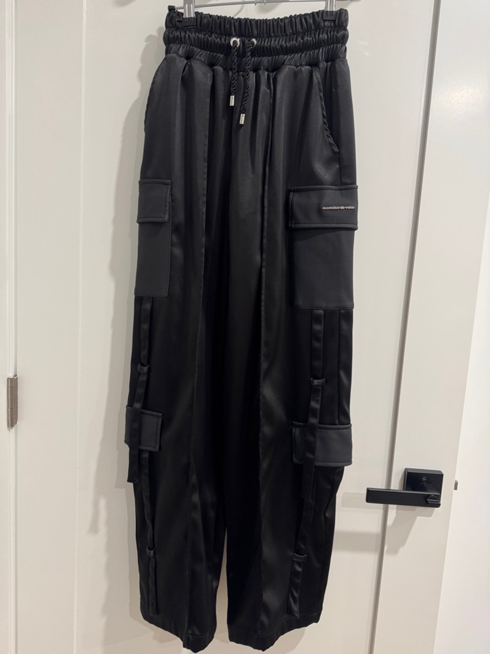 Maniere De Voir Satin Cargo Pants